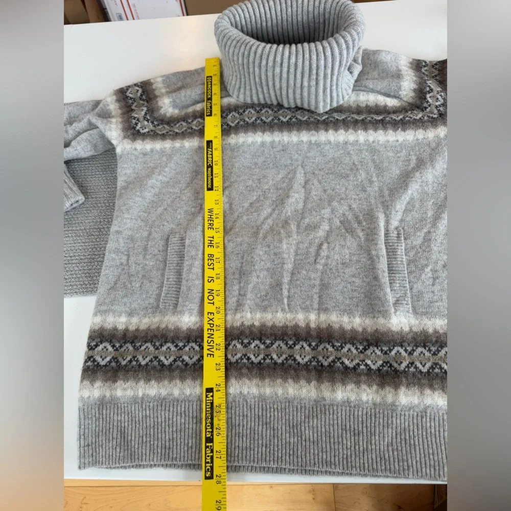 GAP Cream and Brown Cowl Neck Fair Isle Sweater - Picture 12 of 14